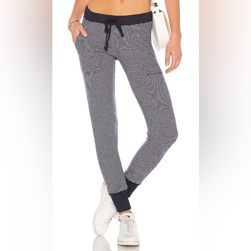 NWT Joie Tendra soft joggers in dark navy stripe Small